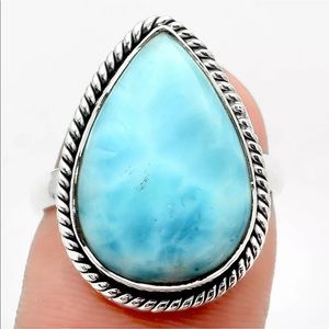 BOUTIQUE LARIMAR 925 STERLING SILVER RING, SIZE 7